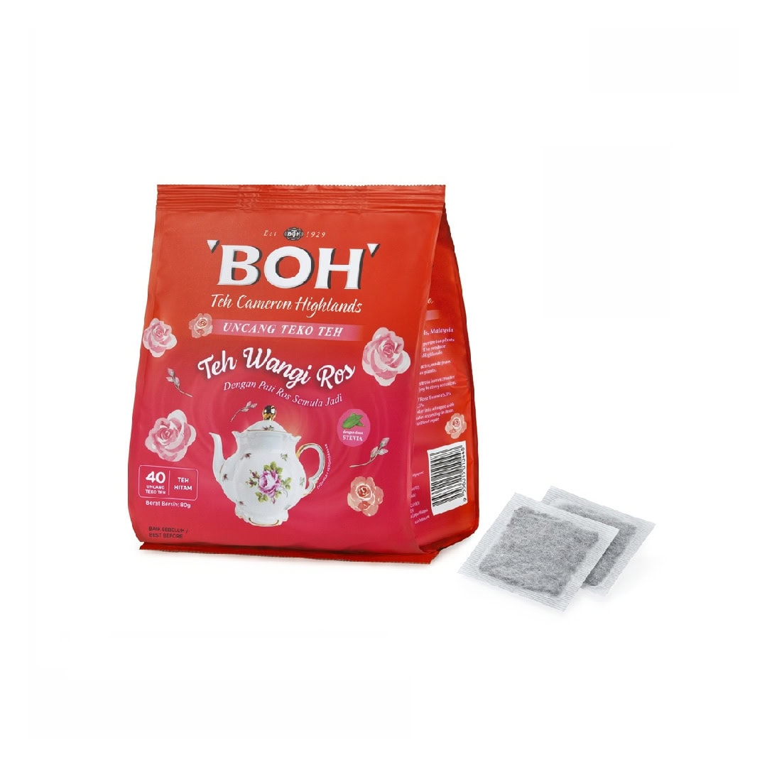 BOH Potbag Rose Tea (40's)